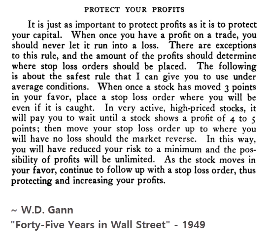 How To Protect Your Profits - W.D. Gann quote